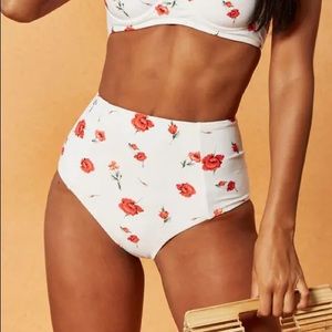 CHARLIE HOLIDAY Valentine high waisted floral print bikini bottom